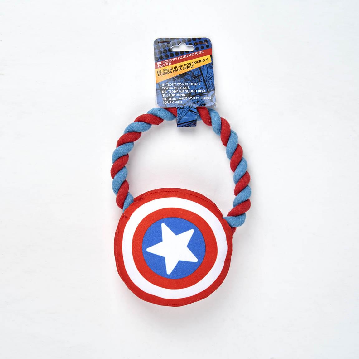 Avengers Hondenspeeltje - piepend pluche en touw - L