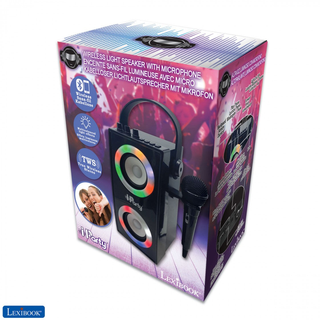 Draagbare Bluetooth lichtluid Speaker met microfoon - I party