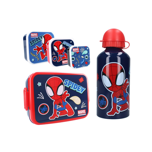 Spiderman lunchset; lunchbox, snackbox en drinkfles