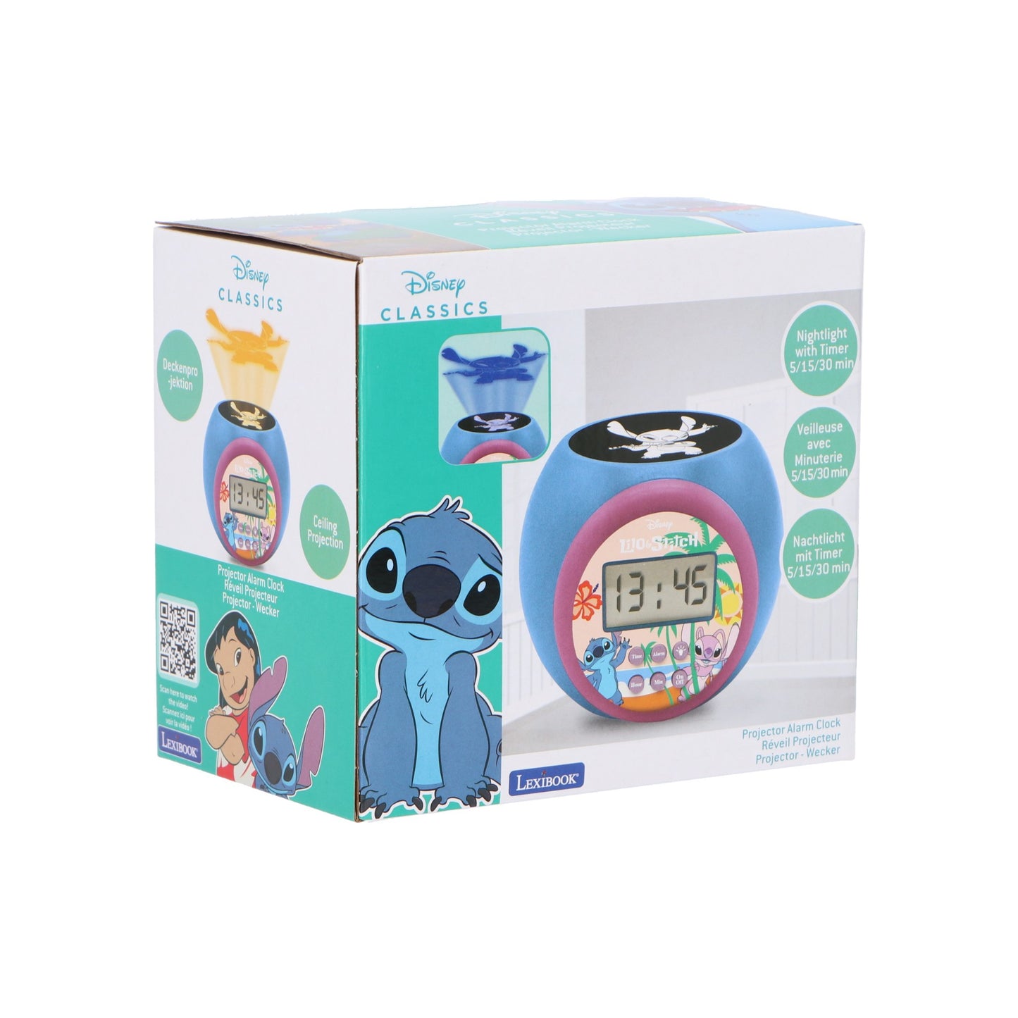 Lilo & Stitch Projector wekker - met timer