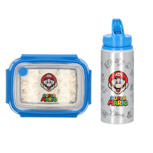 Super Mario lunchset; lunchbox en drinkfles