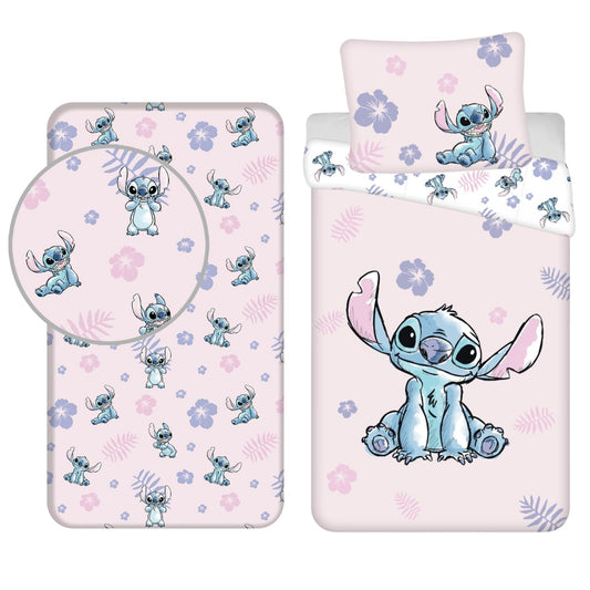 Lilo & Stitch Dekbedovertrek + Hoeslaken - Roze