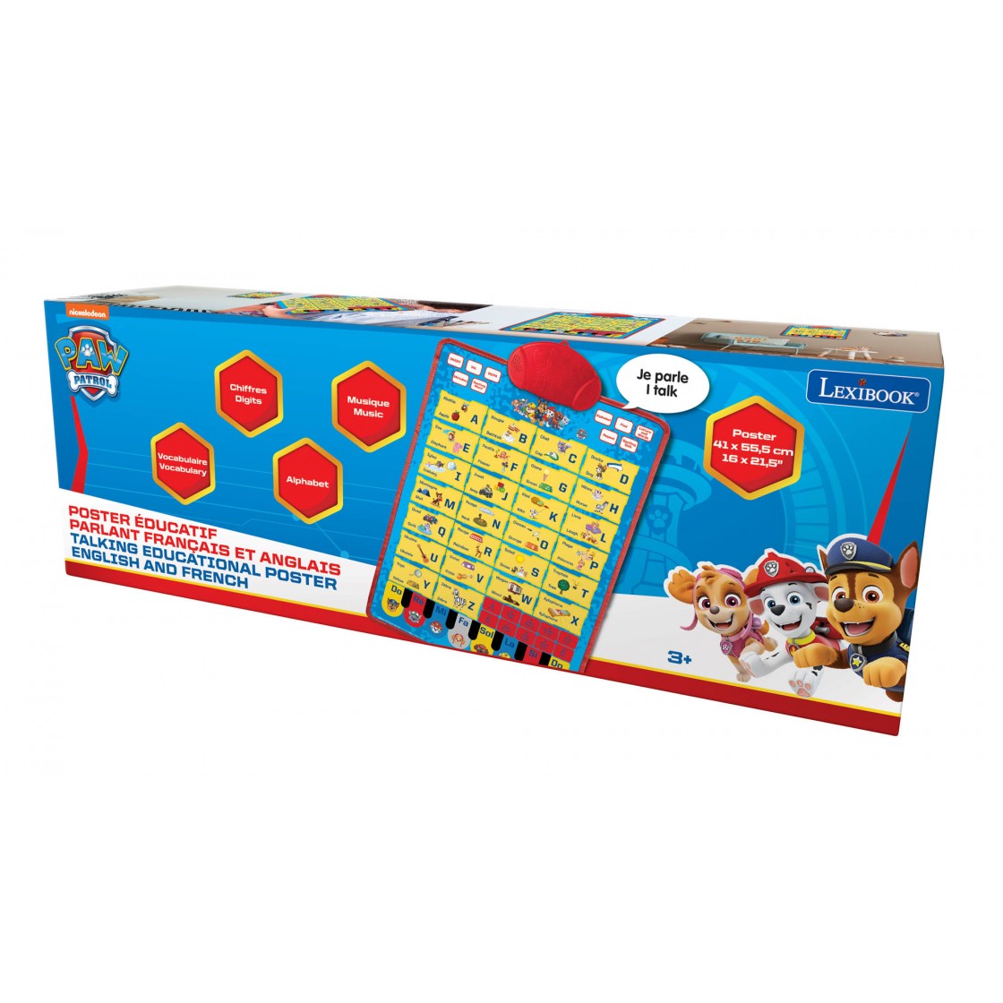 Paw Patrol Tweetalige Sprekende Educatieve Poster - EN/FR