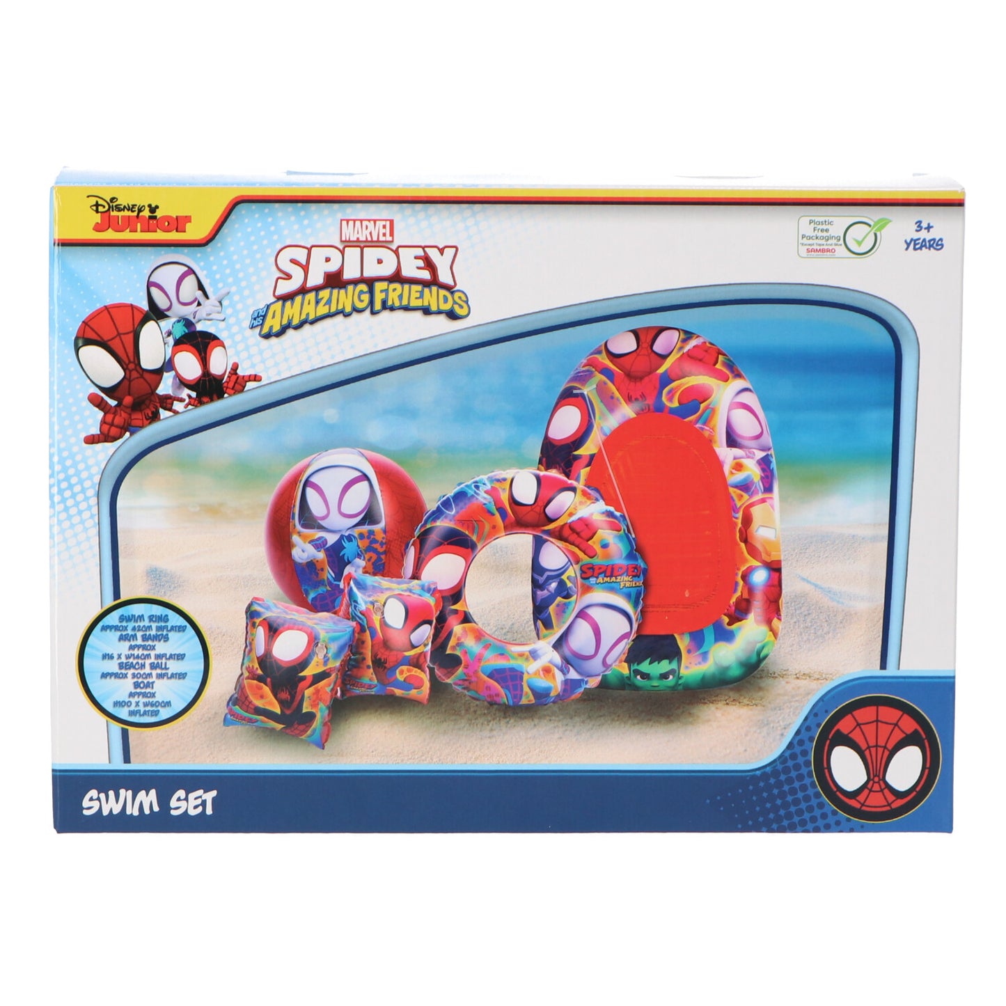 Spiderman Zwem set met boot - Rood