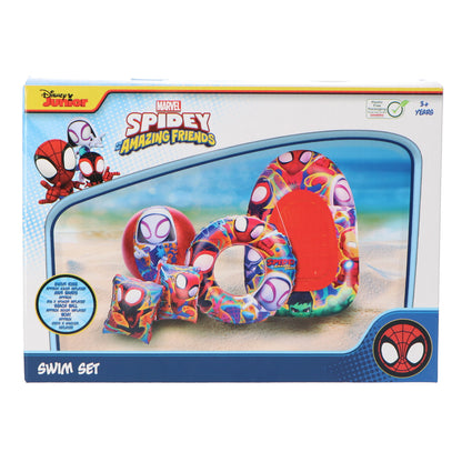 Spiderman Zwem set met boot - Rood