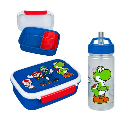Super Mario lunchset; lunchbox en drinkfles
