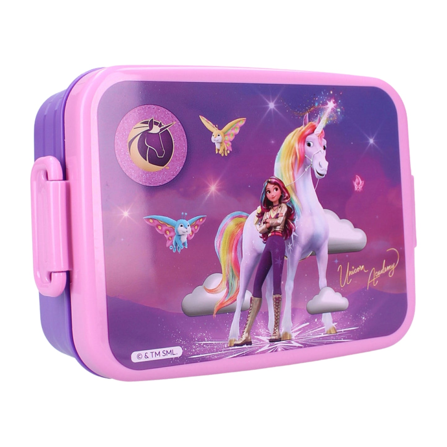 Unicorn Academy Lunchset; Fles, Lunchbox en 3-in-1 Snackbox