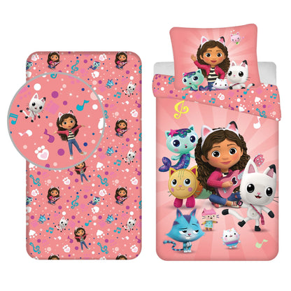 Gabby's Dollhouse Dekbedovertrek + Hoeslaken - Roze