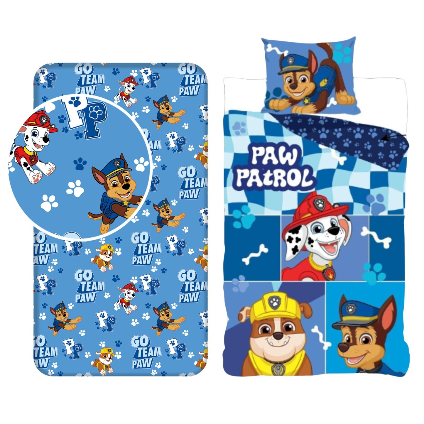 Paw Patrol slaapkamerset; dekbedovertrek en hoeslaken