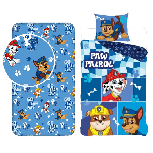 Paw Patrol slaapkamerset; dekbedovertrek en hoeslaken