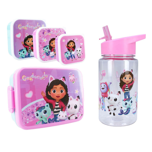 Gabby's Dollhouse Lunchset; Fles, Lunchbox en 3-in-1 Snackbox