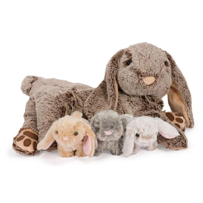 Noxxiez pluche mama met 3 baby's - konijn