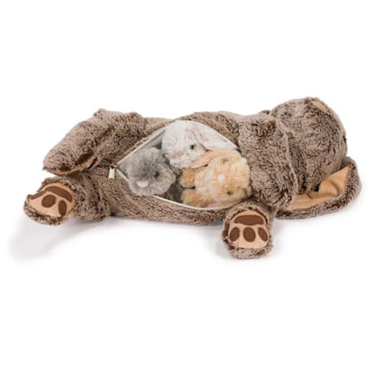 Noxxiez pluche mama met 3 baby's - konijn