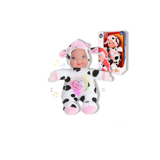 Babypop Pluche met Geluid - Koe