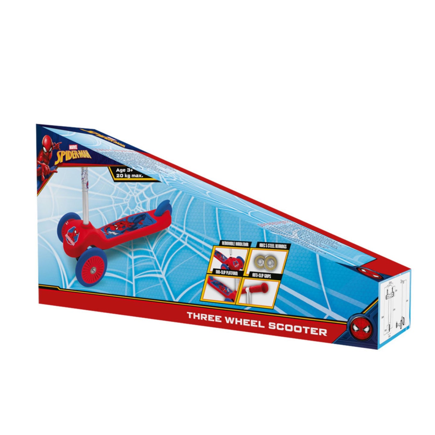 Spiderman kinderstep met 3 wielen