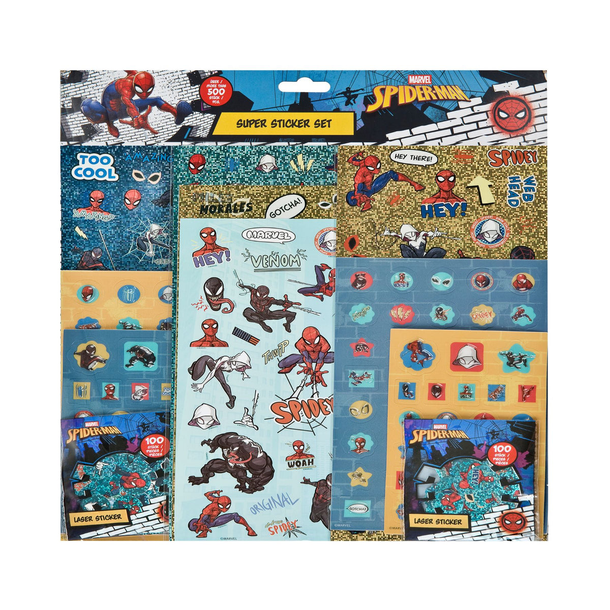 Spiderman sticker set - 500 stuks