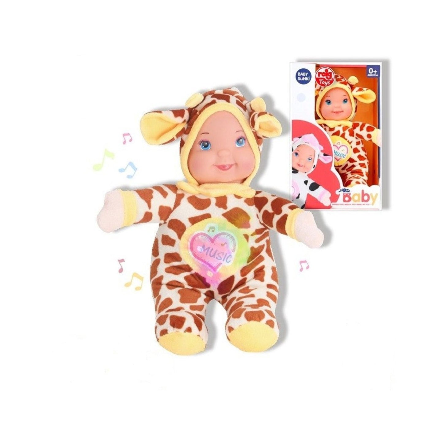 Babypop Pluche met Geluid - Giraf