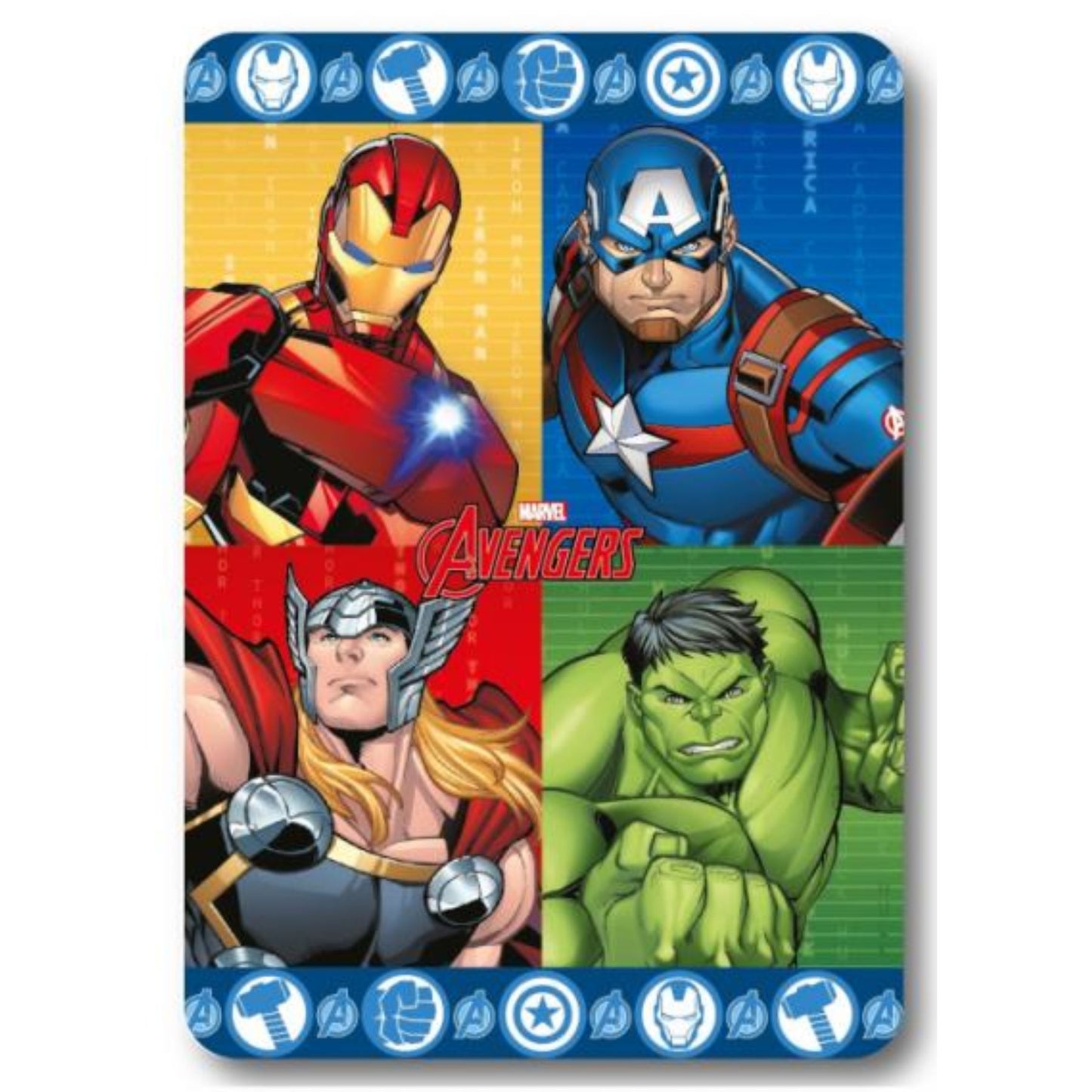 Avengers thuisblijfset – opbergbox / stoel, fleecedeken, hoodie deken en squishy