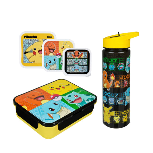 Pokemon Lunchset; Fles, Lunchbox en 3-in-1 Snackbox