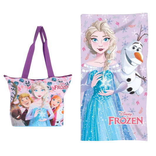 Frozen strandset; strandlaken en strandtas