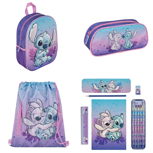 Lilo & Stitch back to school set; 3D rugzak, etui, gymtas en schrijfwarenset