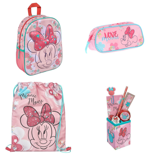 Minnie Mouse back to school set; 3D rugzak, etui, gymtas en schrijfwarenset