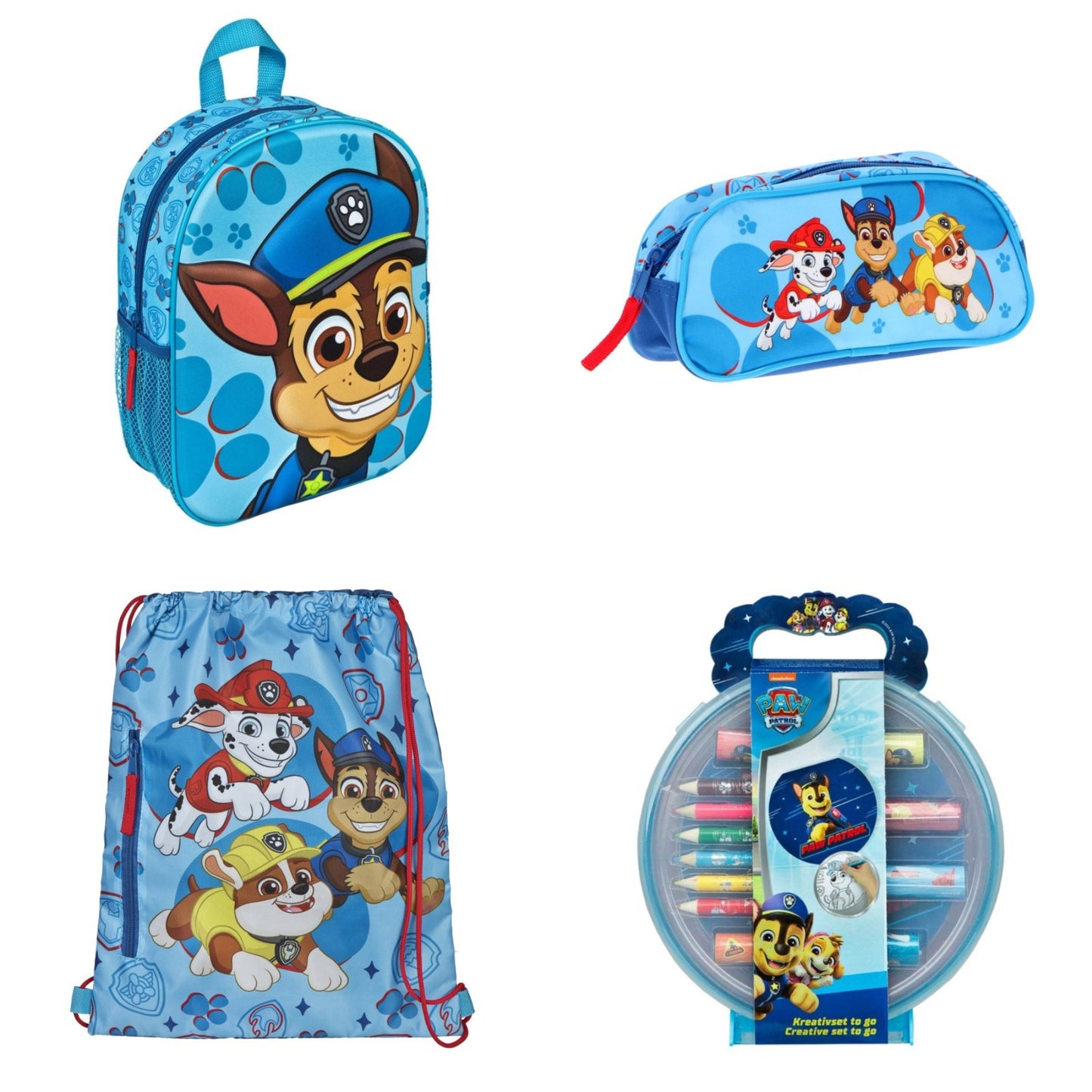 Paw Patrol back to school set; 3D rugzak, etui, gymtas en schrijfwarenset