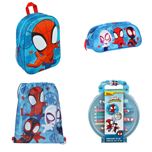 Spiderman schoolset; rugzak, etui, gymtas en schrijfwarenset - Spidey