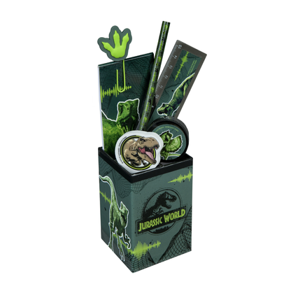 Jurassic World back to school set; 3D rugzak, gymtas en schrijfwarenset