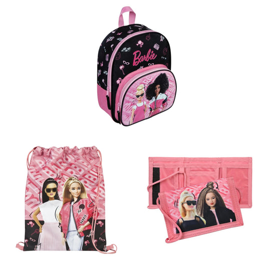 Barbie tassenset; rugzak, gymtas en portemonnee