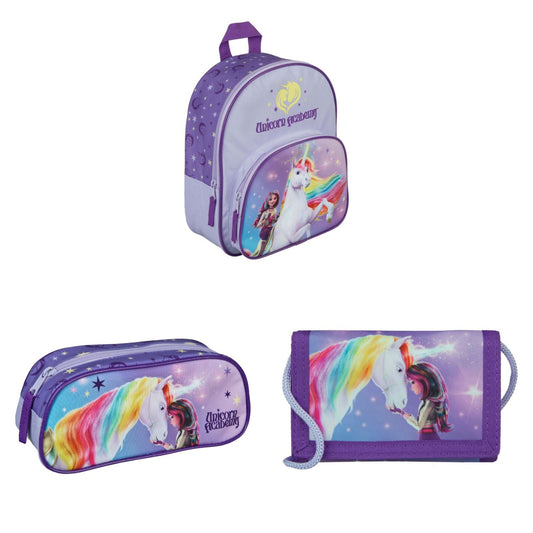Unicorn Academy tassenset; rugzak, etui en portemonnee