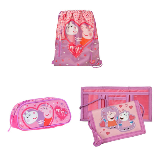 Peppa Pig tassenset; gymtas, etui en portemonnnee