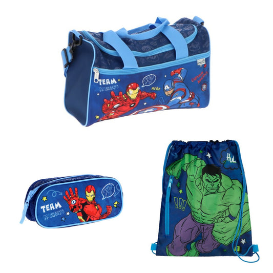Avengers tassenset; sporttas, etui en gymtas