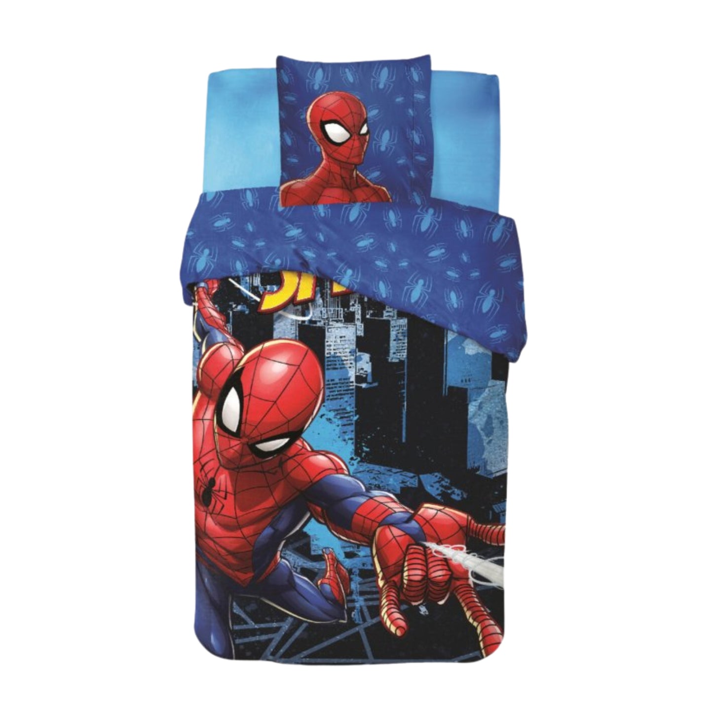 Spiderman slaapkamerset; opbergbox/stoel, vloerkleed, Squishy 32 cm , dekbedovertrek en hoeslaken