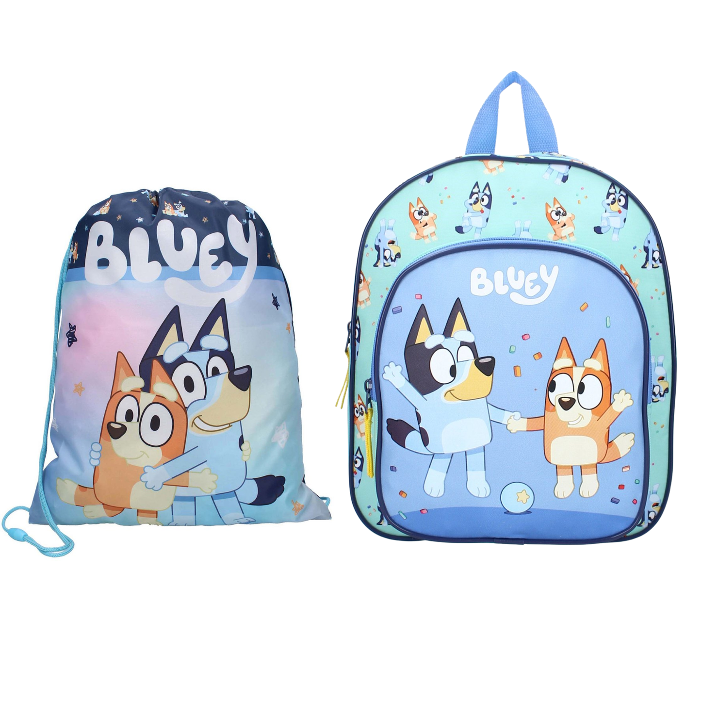 Bluey tassenset; rugzak en gymtas