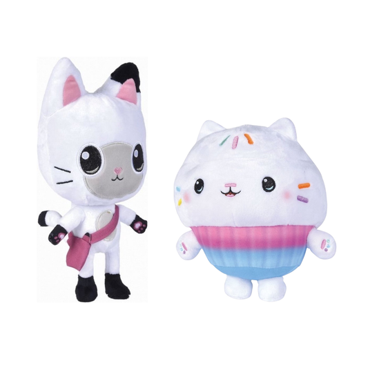 Gabby's Dollhouse slaapkamerset; knuffels Pandy en Cakey