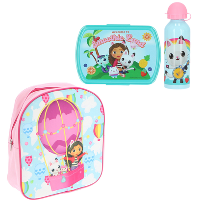Gabby's Dollhouse lunchset; fles, lunchbox en rugzak