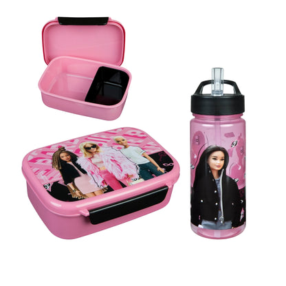 Barbie lunchset; drinkfles en lunchbox