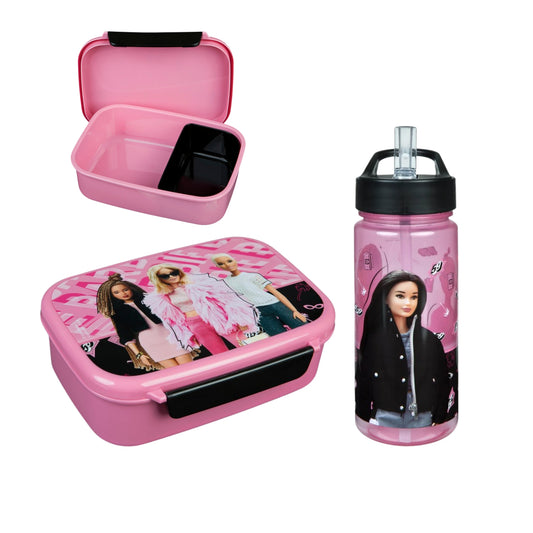 Barbie lunchset; drinkfles en lunchbox