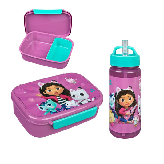 Gabby's Dollhouse lunchset; drinkfles en lunchbox