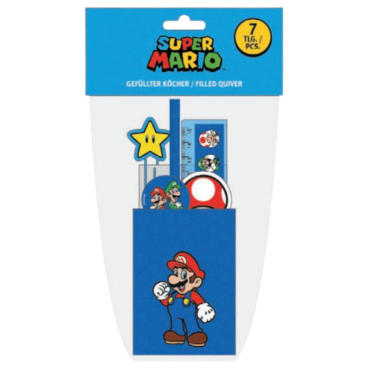 Super Mario gevulde pennenbak 7-delig