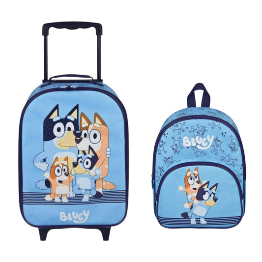 Bluey reisset; trolley en rugzak