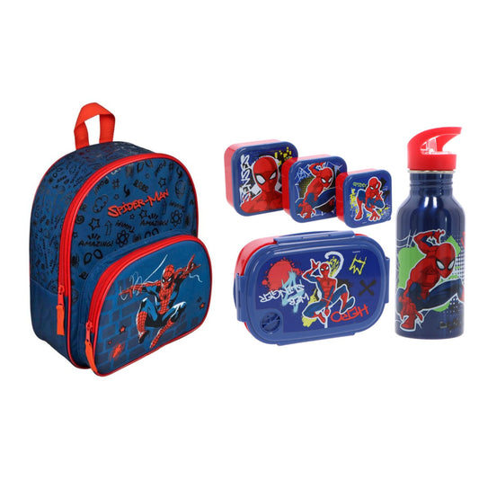 Spiderman schoolset; rugzak en lunchset 5-delig