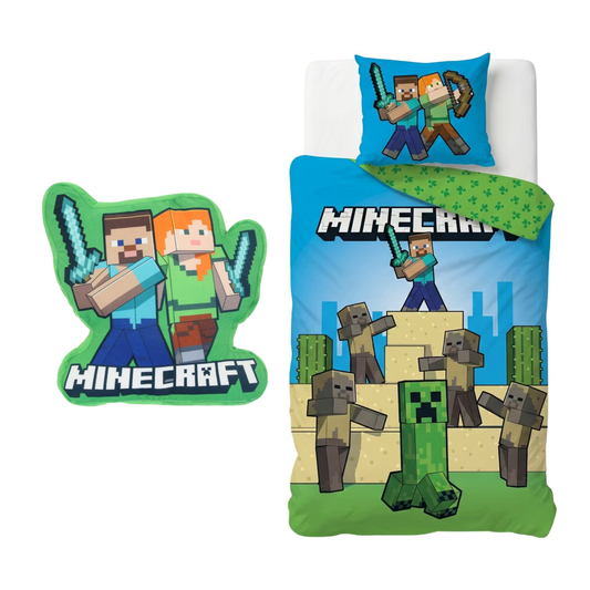 Minecraft dekbedovertrek + kussen