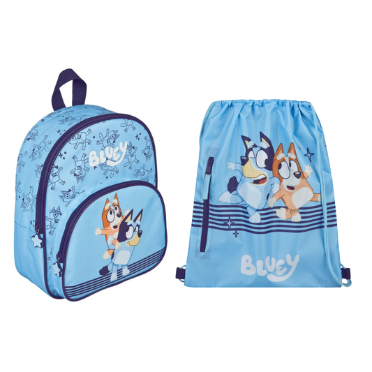 Bluey tassenset; rugzak en gymtas