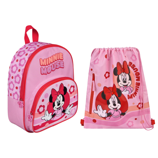 Minnie Mouse tassenset; rugzak en gymtas