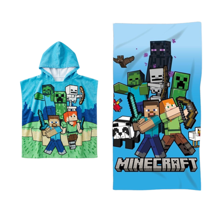 Minecraft strandset; poncho en strandlaken