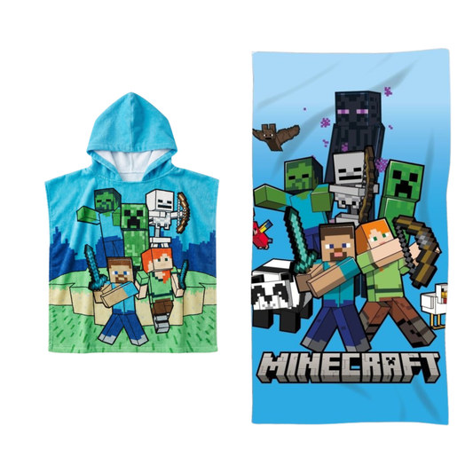 Minecraft strandset; poncho en strandlaken