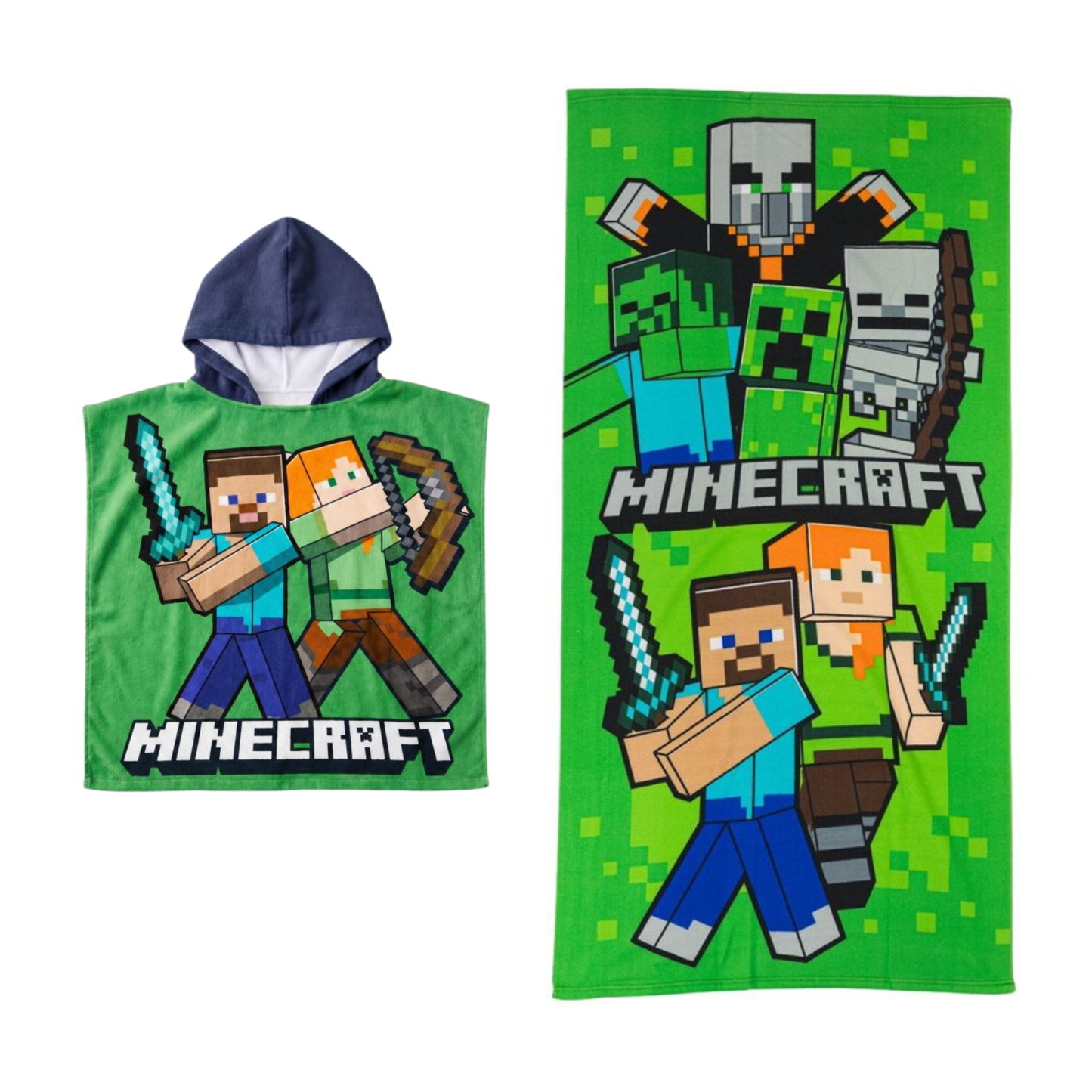 Minecraft strandset; poncho en strandlaken