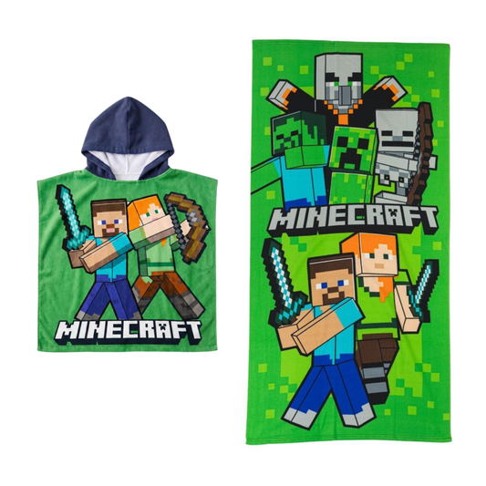 Minecraft strandset; poncho en strandlaken